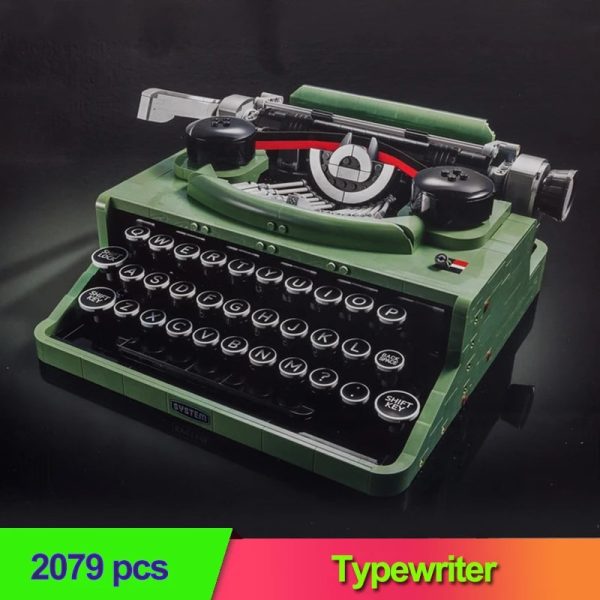 Led Light For Retro Typewriter Building Blocks Marking Machine Keyboard 2079 PCS Kids Writing Machine Gift Toy Compatible 21327